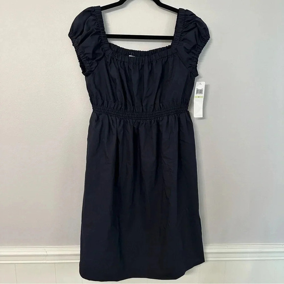 NWT Maggy London Navy Square Neck Knee Length Dress w/ Pockets Size 4 - Picture 2 of 9